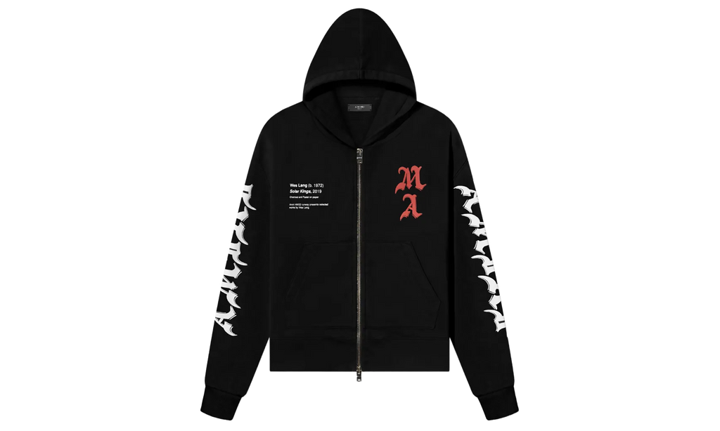 Wes Lang Solar Kings Zip Up Hoodie "Black / Red" AW22MJG023 001