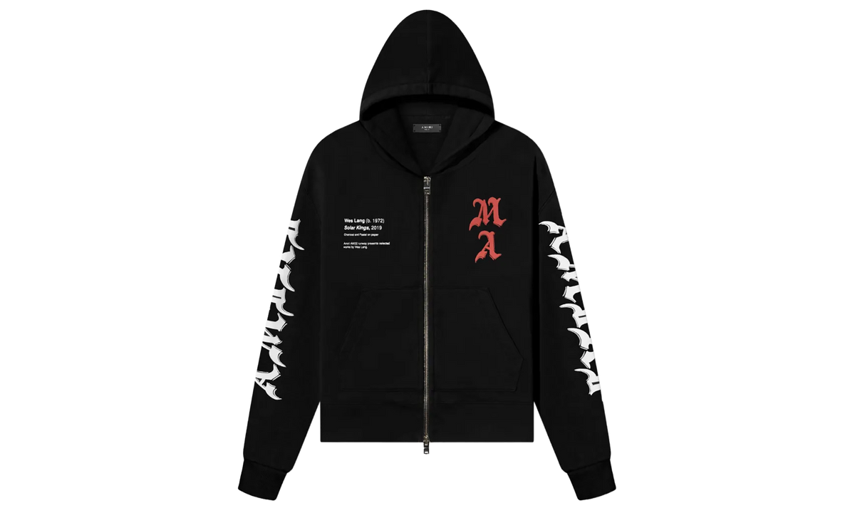 Wes Lang Solar Kings Zip Up Hoodie "Black / Red" AW22MJG023 001