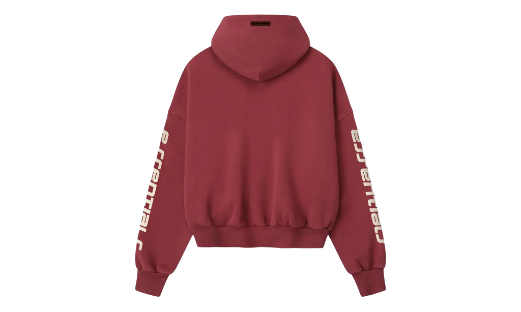 Cropped Relaxed Pullover Hoodie "Crimson" 192HO256901F