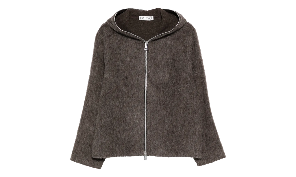 Hairy Wool Full-Zip Hoodie "Mole Grey" M2266FM