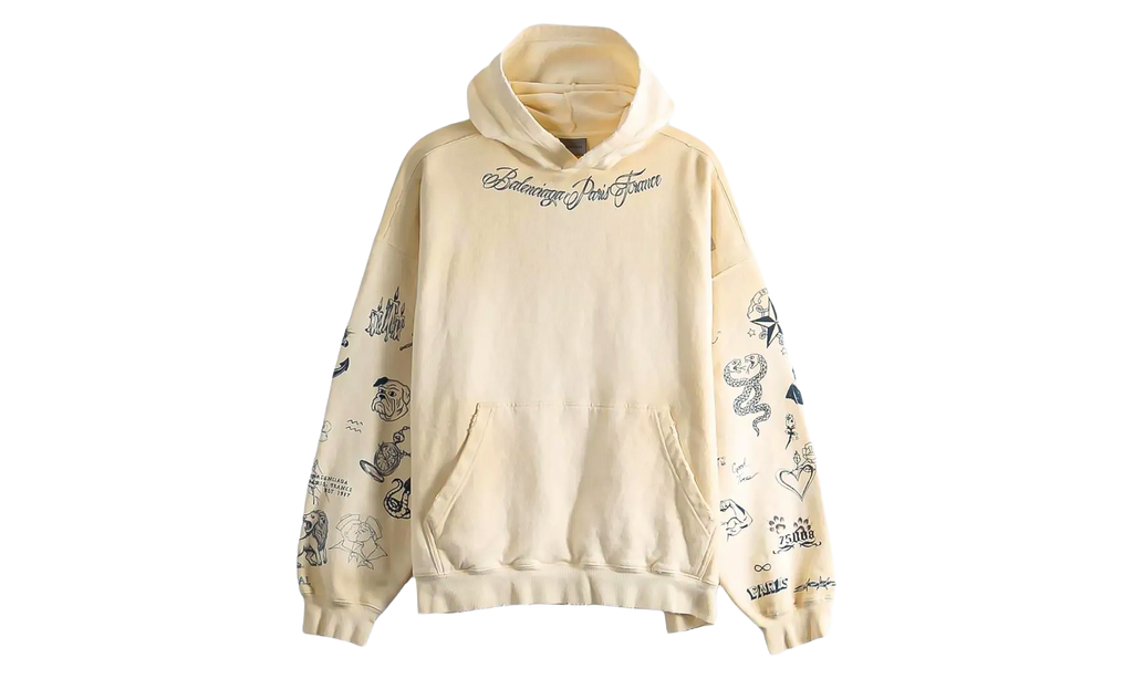 Ink Doodle Hoodie WMNS "Ivory" A0016STUVT69002