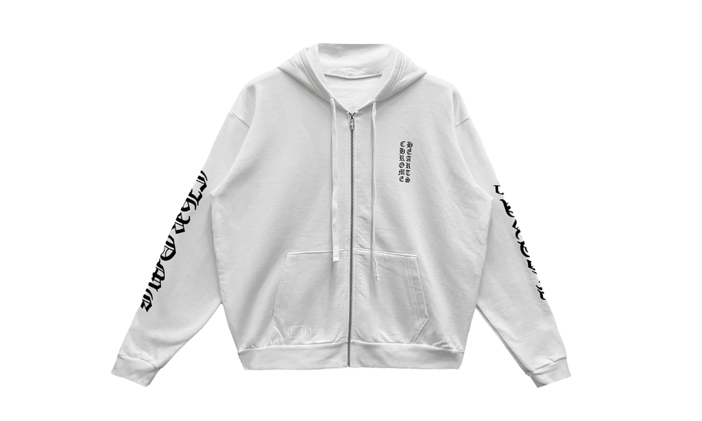 Monogram Vertical Logo Zip Up Hoodie "White" CHRM0349