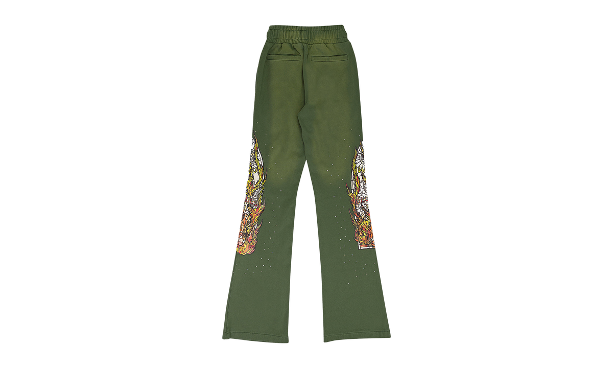 FLAME GLASS SWEATPANTS "GREEN" 1120010011SW