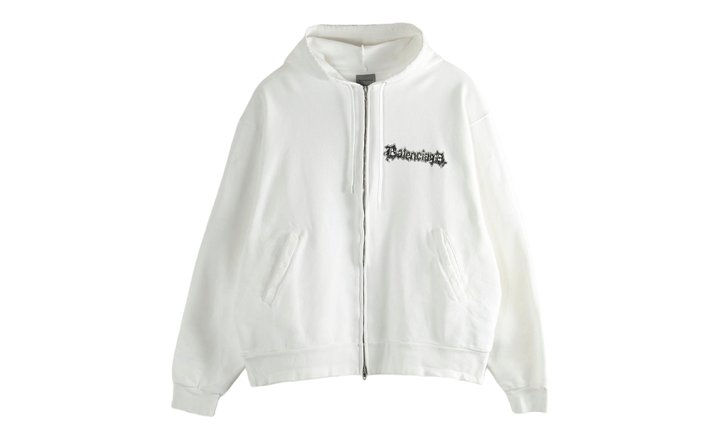 Oversized Zip-Up Hoodie "White" 850338 TUVD9 9000