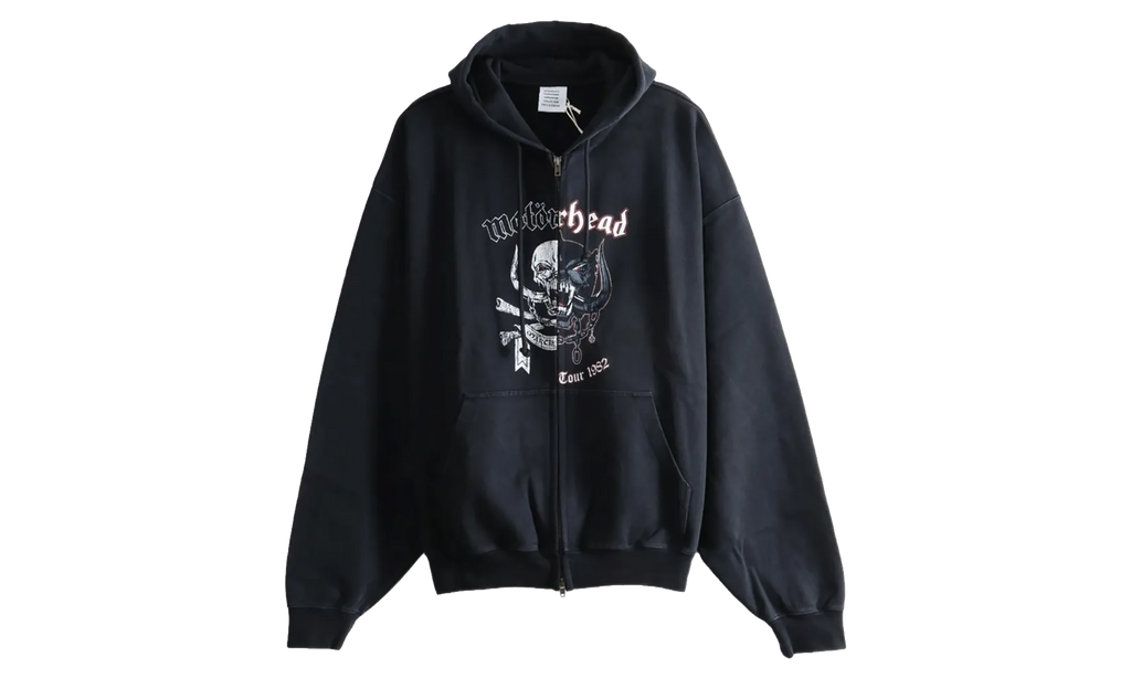 Motorhead Double Graphic Zip-Up Hoodie "Washed Black" MH27ZU241B