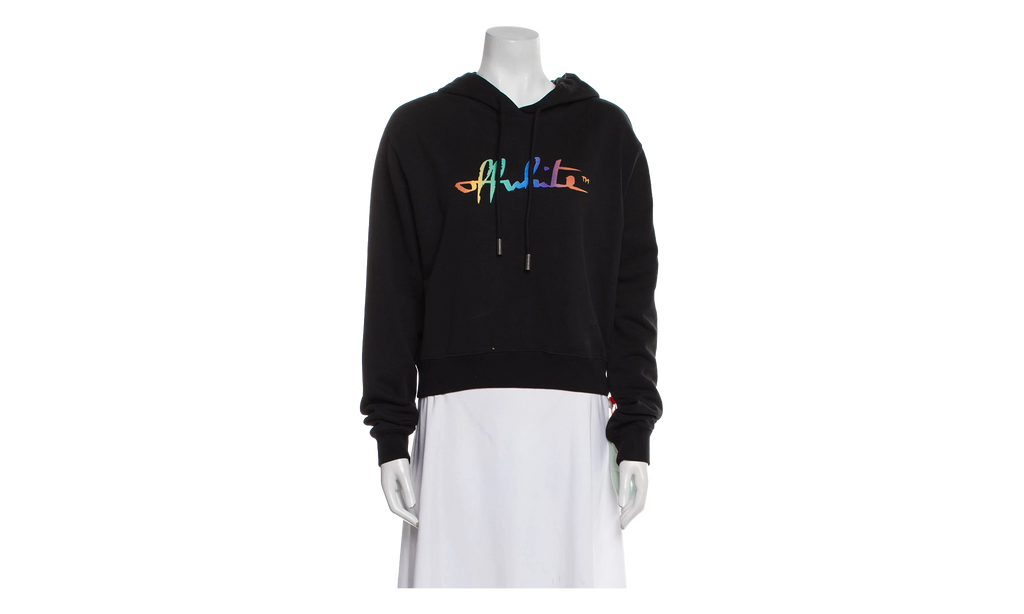Rainbow Cropped Hoodie "Black / Multicolor" OWBB016R21JER0021084