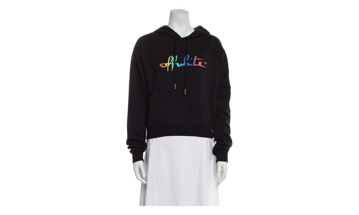 Rainbow Cropped Hoodie "Black / Multicolor" OWBB016R21JER0021084