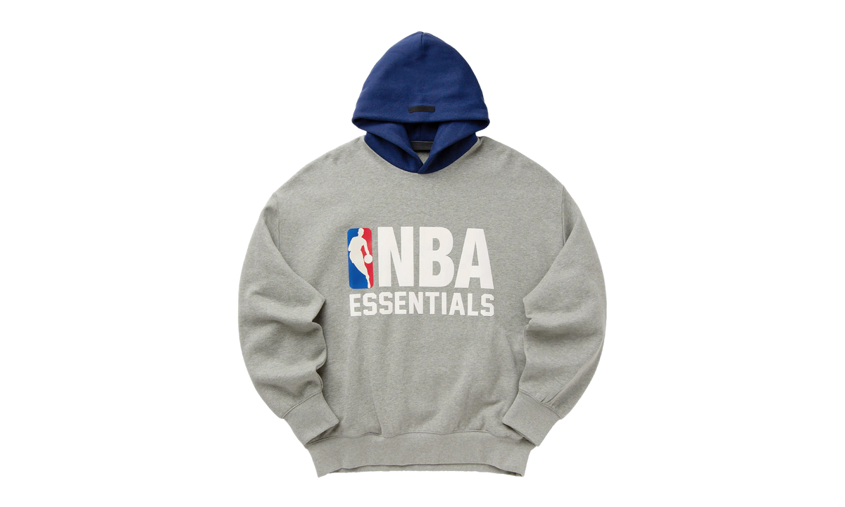 NBA SPORTS FIT HOODIE "CONCRETE HEATHER / ESTATE BLUE" 192NB256402F