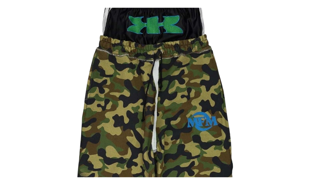 Greedy Unit Inside Out Layered Sweatpants "Green Camo" MRD002
