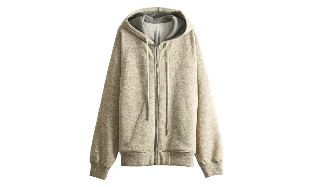 Zip-Up Knit Hoodie "Natural" RU02F4241 WFE 21