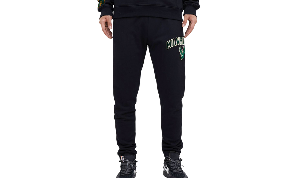 NBA Milwaukee Bucks Stacked Logo Sweatpants "Black" BMB452734 BLK