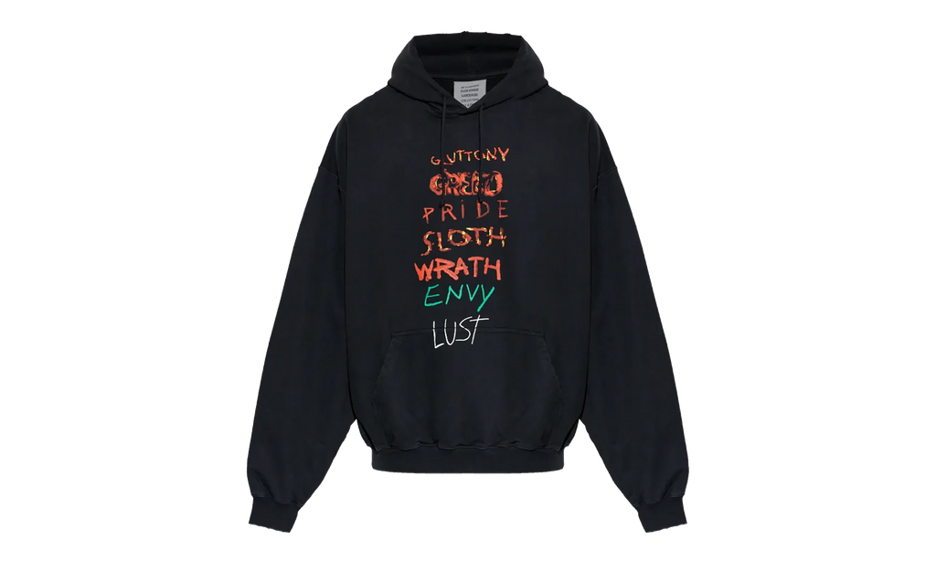 7 Sins Hoodie "Washed-Out Black" ME76HD195BX BLAC