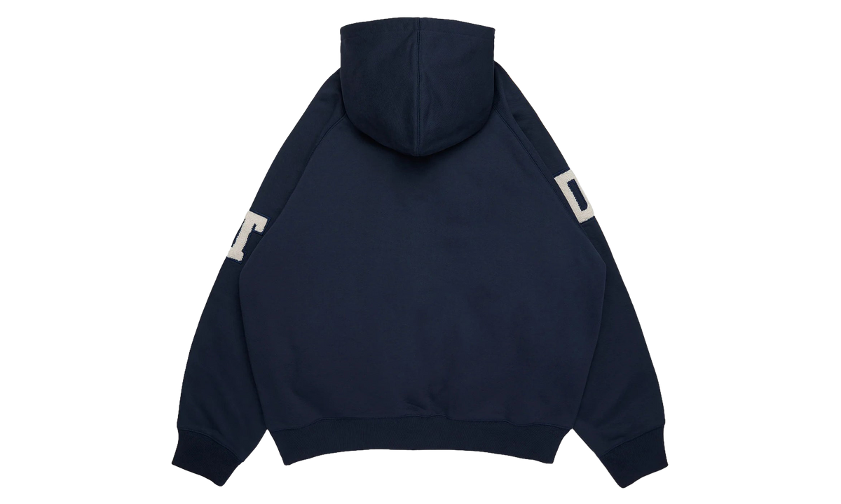 Chenille Patch Zip Hoodie "Navy" DT914