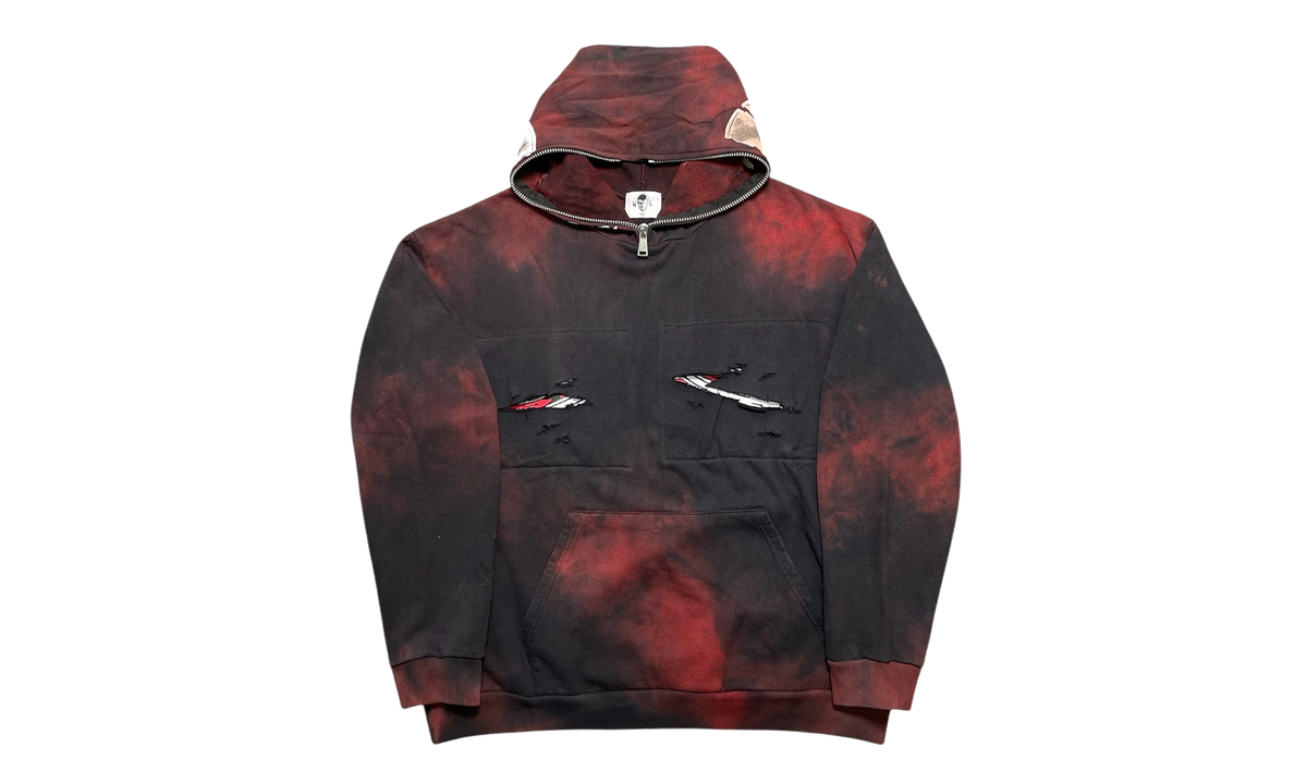 Jason Quarter Zip Up Hoodie "Red / Black" WL040
