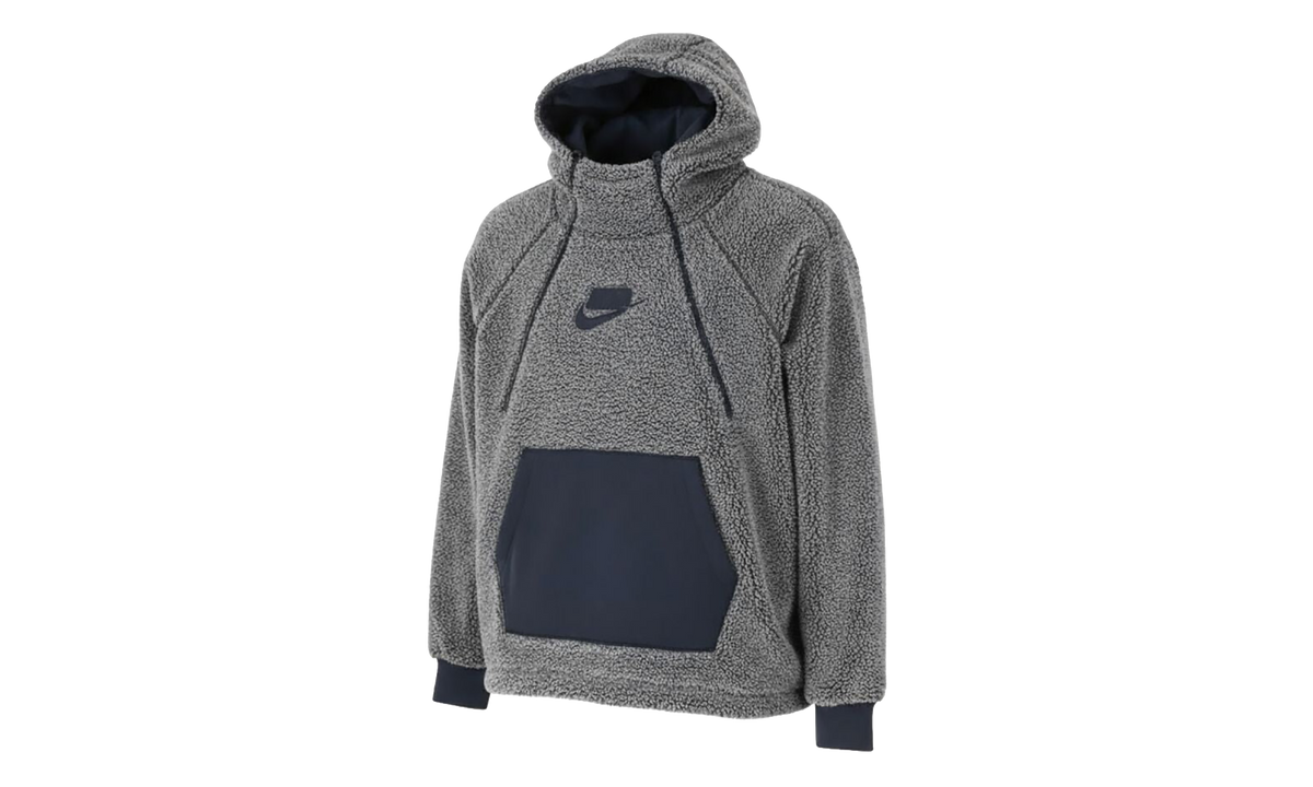 Sportswear Sherpa Pullover Hoodie WMNS "Atmosphere Grey / Dark Obsidian" AJ7284 027