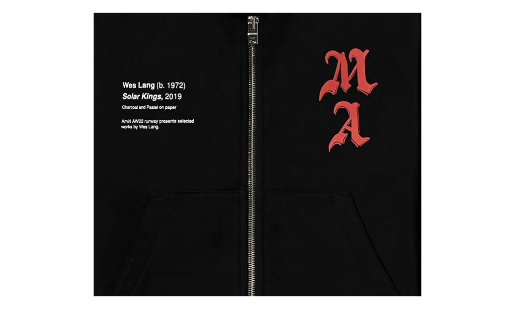 Wes Lang Solar Kings Zip Up Hoodie "Black / Red" AW22MJG023 001