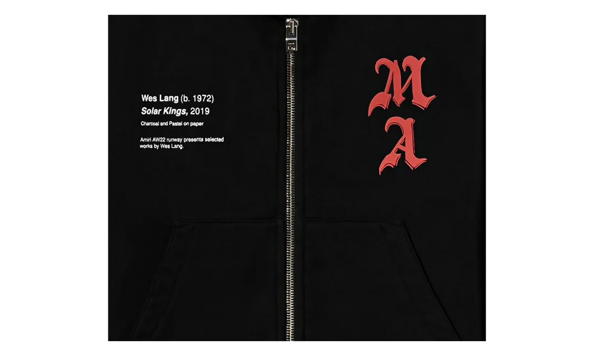 Wes Lang Solar Kings Zip Up Hoodie "Black / Red" AW22MJG023 001