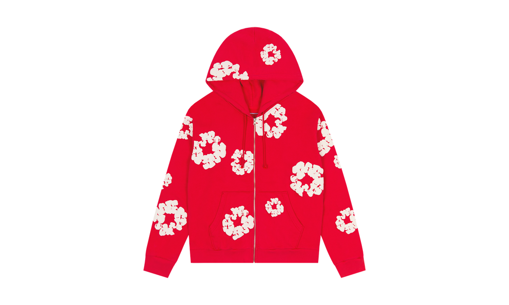 Cotton Wreath Zip Hoodie Red "Red" DT156