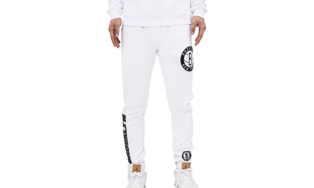 NBA Brooklyn Nets Logo Joggers White Sweatpants "White" BBN452495 WHT