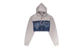 Denim Mix Hybrid Cropped Hoodie "Grey" S75HG0118DTJ004961XS