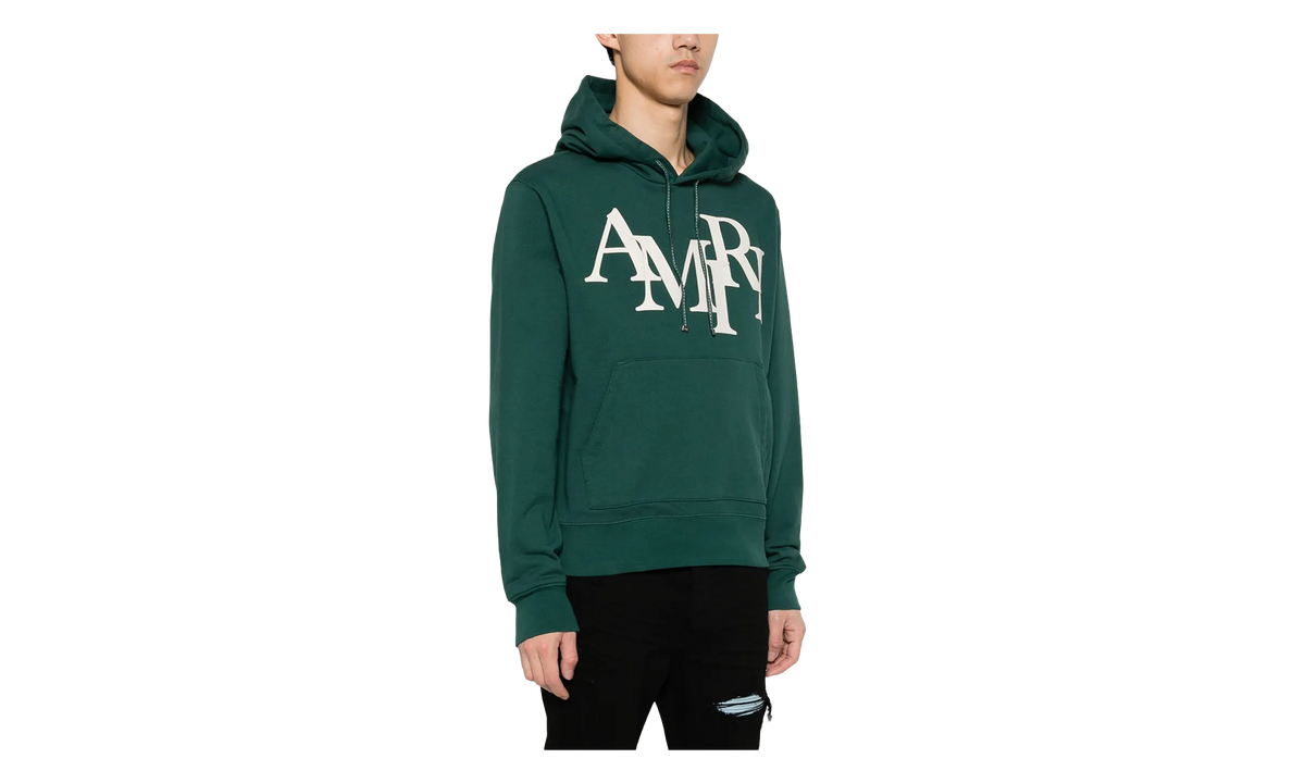 Staggered Logo Hoodie "Green / White" PS24MJL016 428
