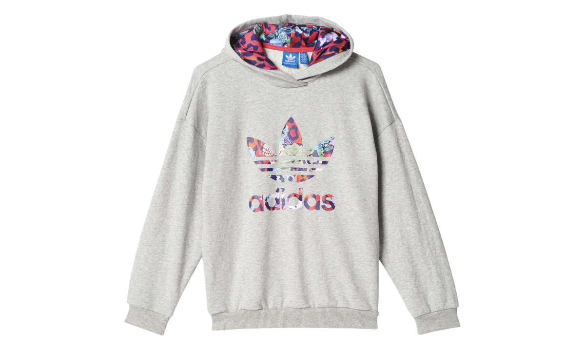 Originals S Rose Hoodie GS "Grey Heather / Multicolor / Fresh Pink" S96103