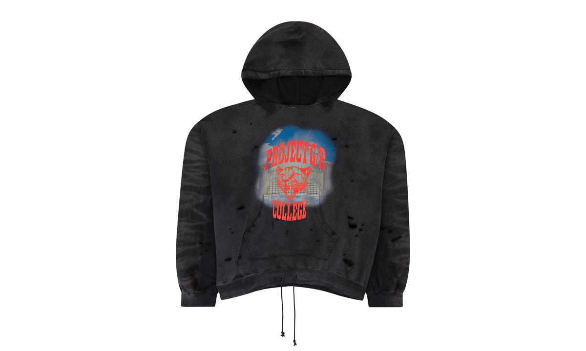 MIXED PRINTED VINTAGE HOODIE "Black" PGR XHDS 0007
