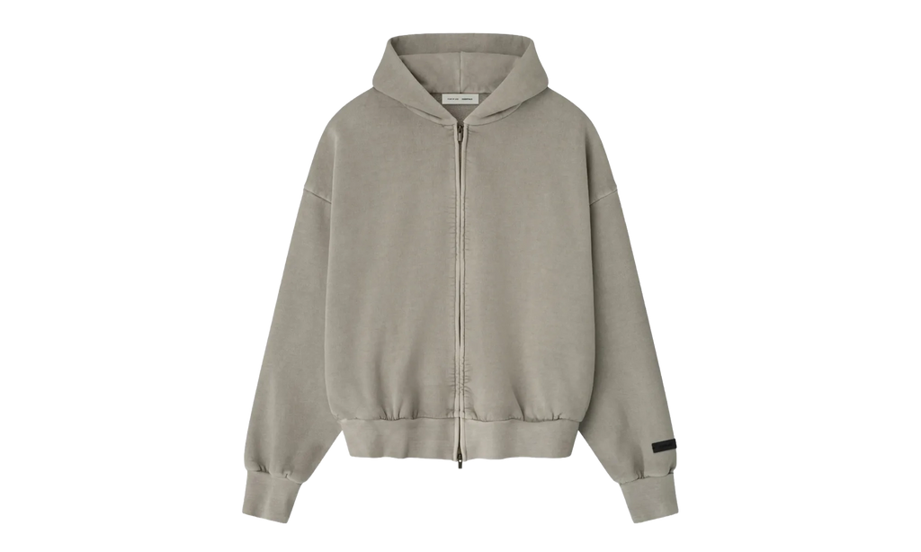Embroidered Classic Full Zip Hoodie "Smoke Grey" 192HO254781F