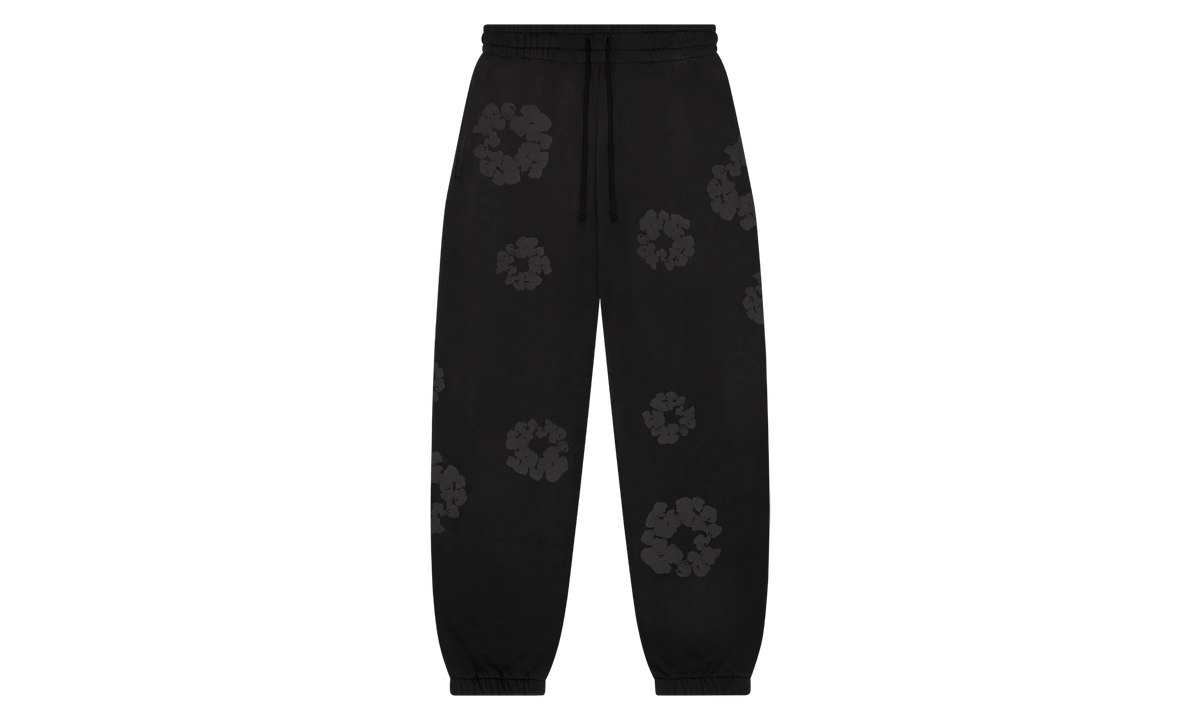 Faded Mono Cotton Wreath Sweatpants "Black" DT247