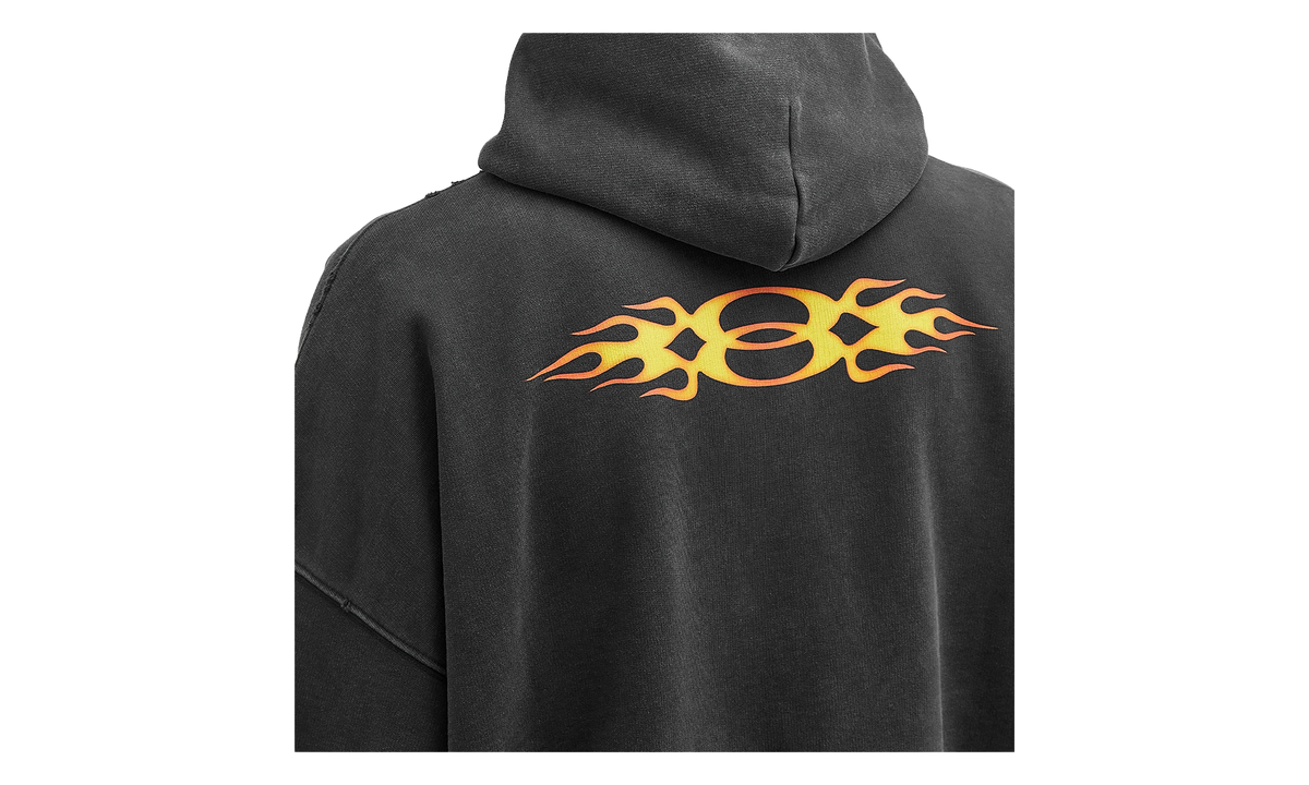Oversized Flame Hoodie "Washed Out Black" 739024 TQVW9 1134