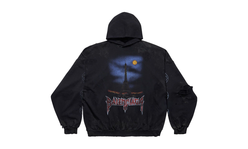 Paris Moon No Pocket Hoodie Oversized "Faded Black" 744462TOVE31055