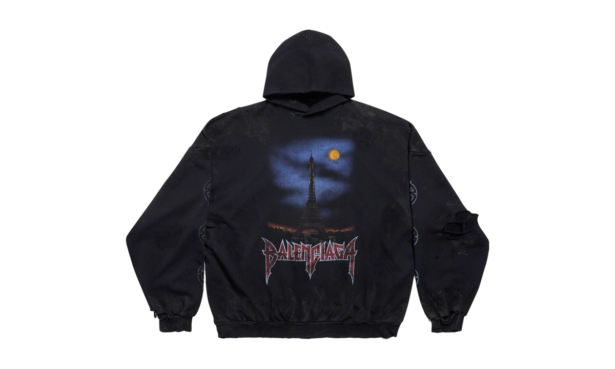 Paris Moon No Pocket Hoodie Oversized "Faded Black" 744462TOVE31055
