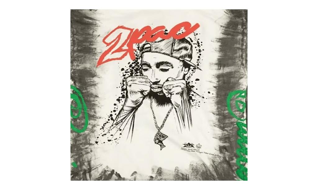 2Pac Logo Hoodie "White Black Multi" BAR41