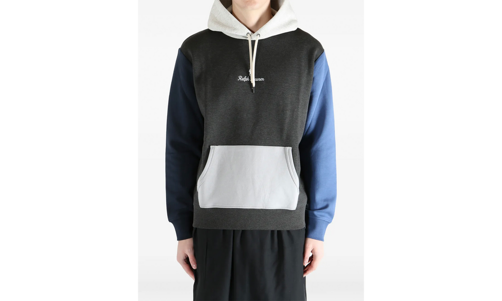 Long Sleeve Logo Color Block Double-Knit Hoodie "Dark Charcoal / Heather / Multi" 710981373002
