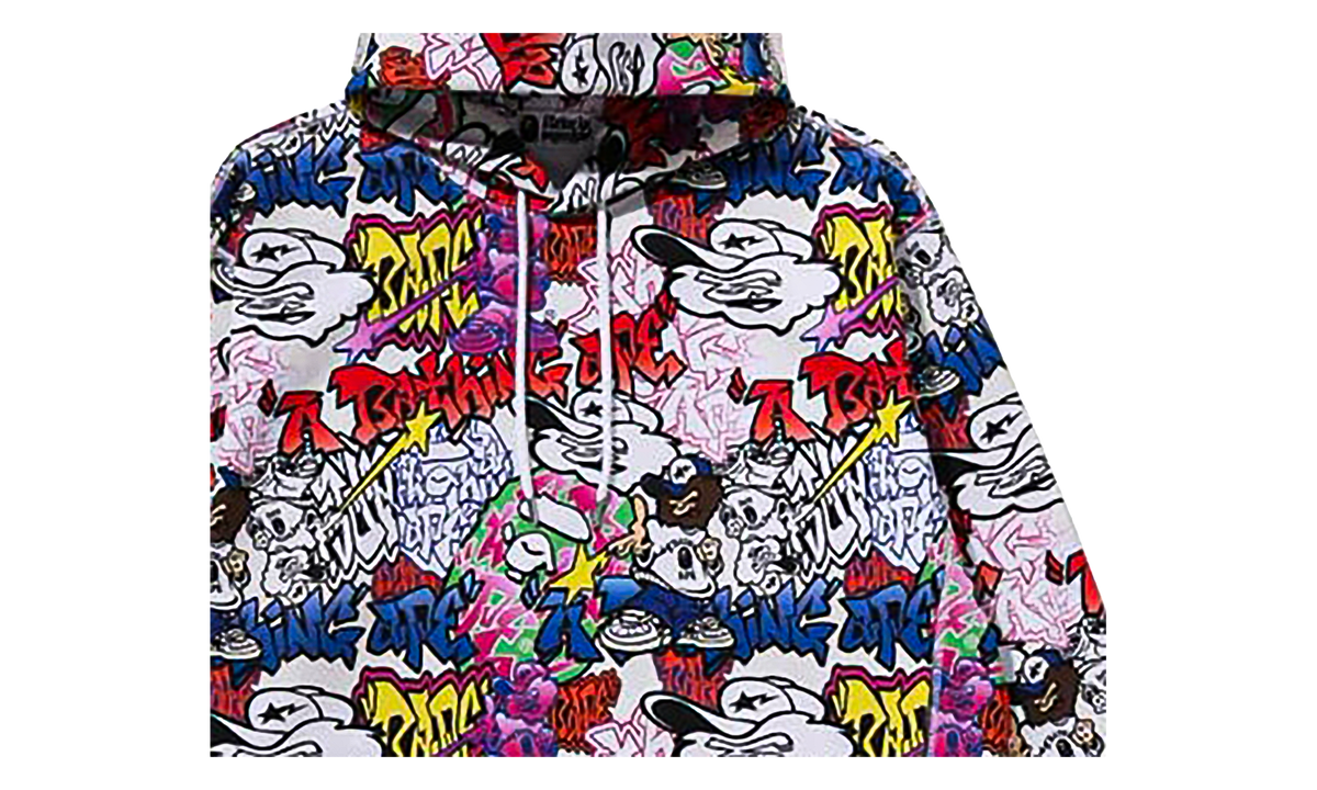 Graffiti Pattern Pullover Hoodie "Multicolor" 067YLRTF