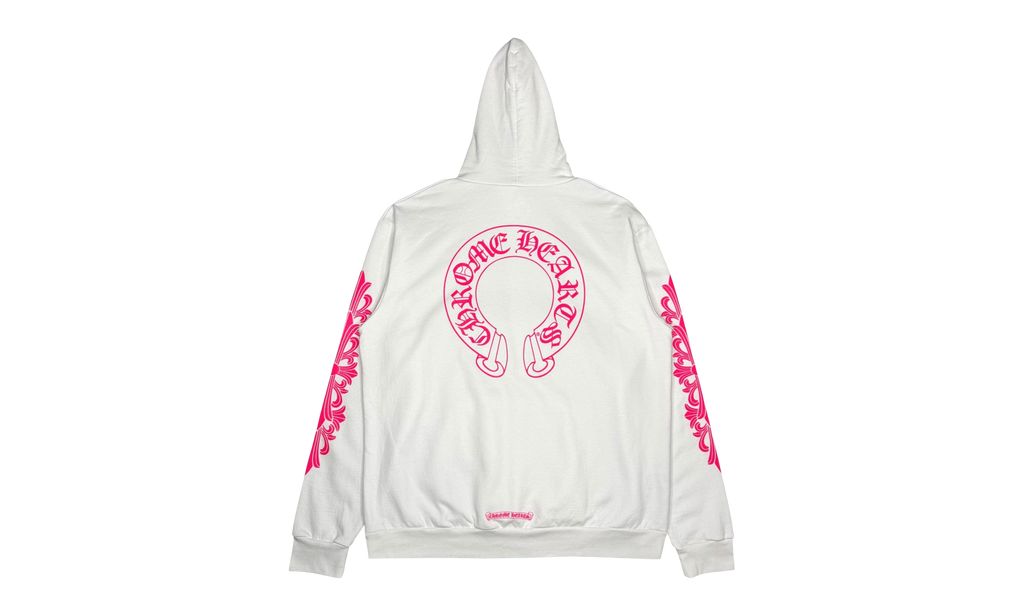 Horseshoe Floral Sleeve Pullover Hoodie "Pink / White" CHRM1067