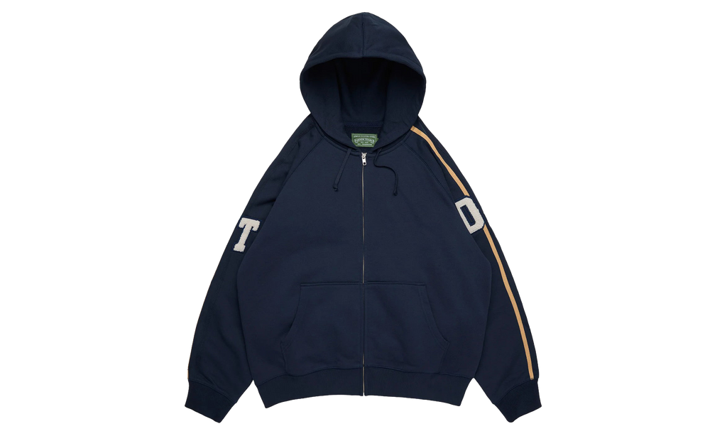 Chenille Patch Zip Hoodie "Navy" DT914