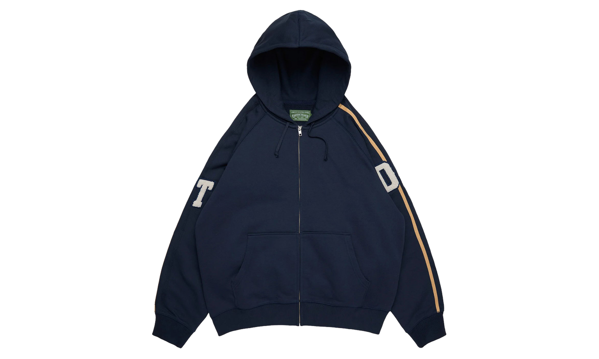 Chenille Patch Zip Hoodie "Navy" DT914