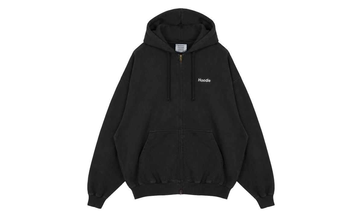 Embroidered Definition Zip-Up Hoodie "Black" MH27ZU222B