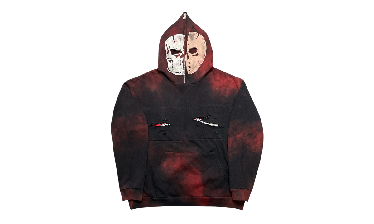 Jason Quarter Zip Up Hoodie "Red / Black" WL040
