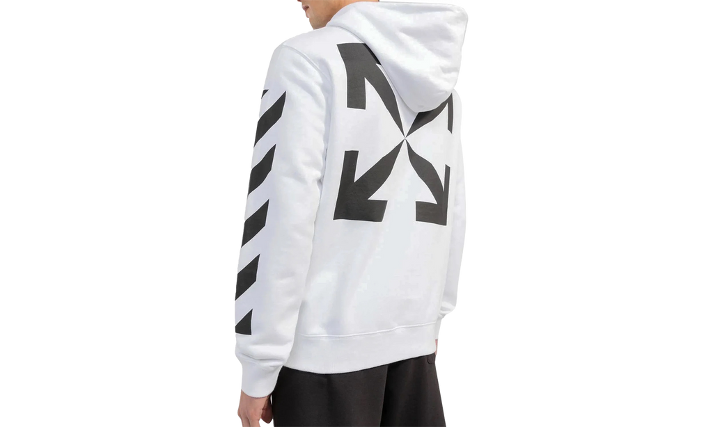 Diag Arrow Slim Hoodie "White" OMBB097C99FLE0120110