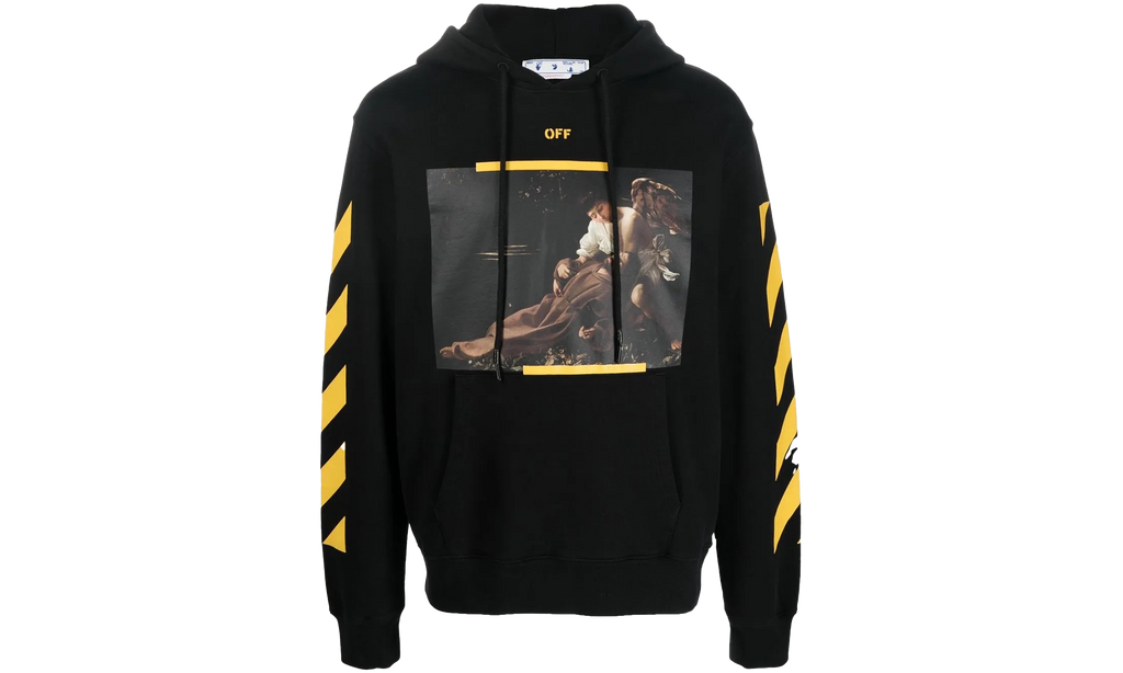 Diagonal Arrow Caravaggio St Fran Slim Hoodie "Black/White" OMBB097C99FLE0141001