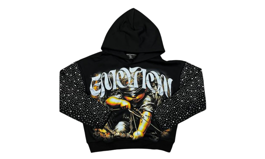 Archer Rhinestone Hoodie "Black" MIXE041