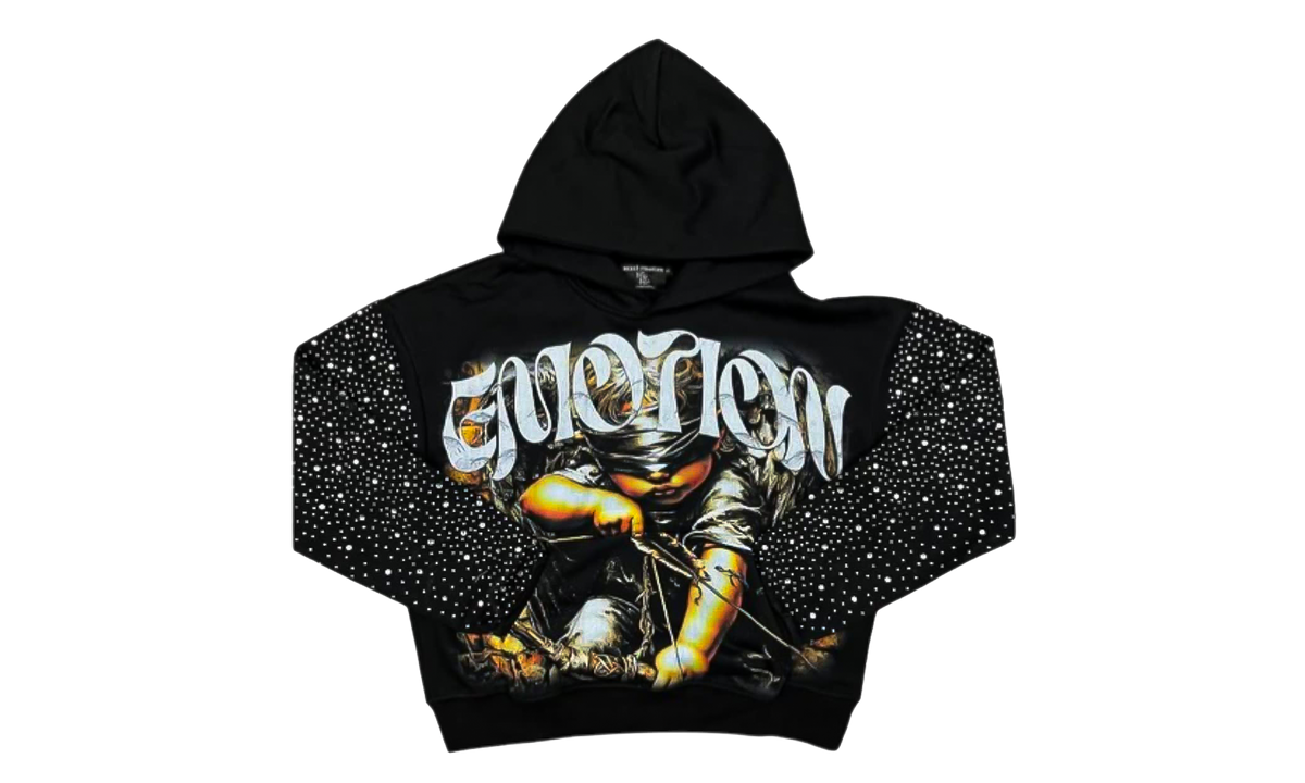 Archer Rhinestone Hoodie "Black" MIXE041