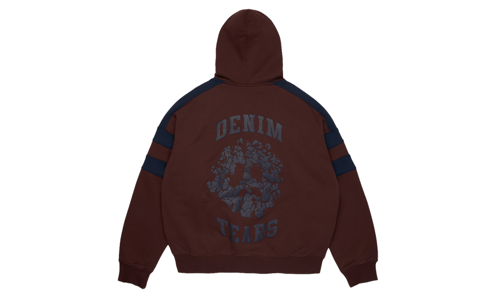 Denim U Paneled Zip Hoodie "Brown" DT903