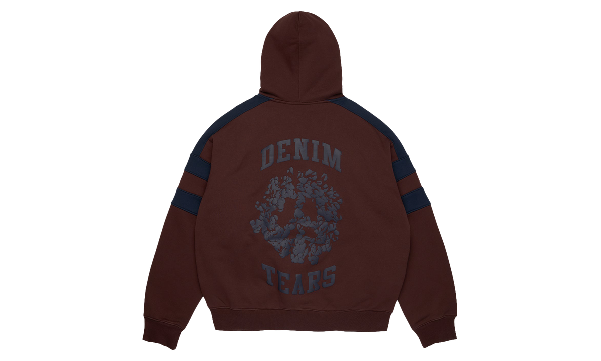 Denim U Paneled Zip Hoodie "Brown" DT903