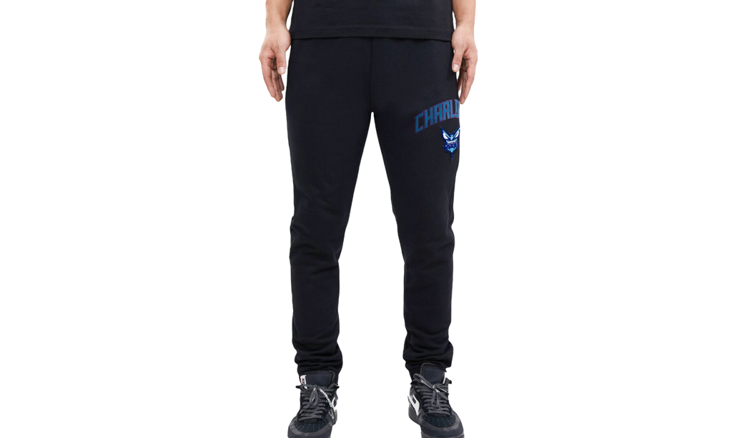 NBA Charlotte Hornets Stacked Logo Sweatpants "Black" BCH452640 BLK