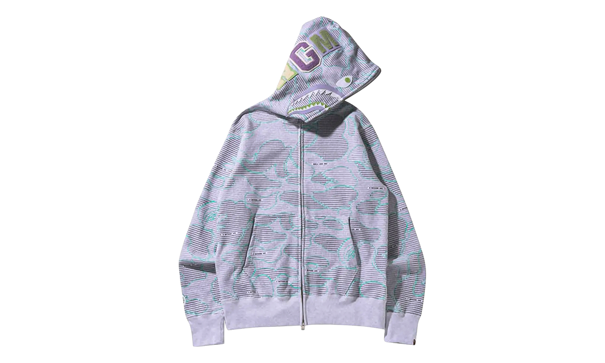 Text Code Camo Shark Full Zip Hoodie "Grey" 1I30 115 013 GREY