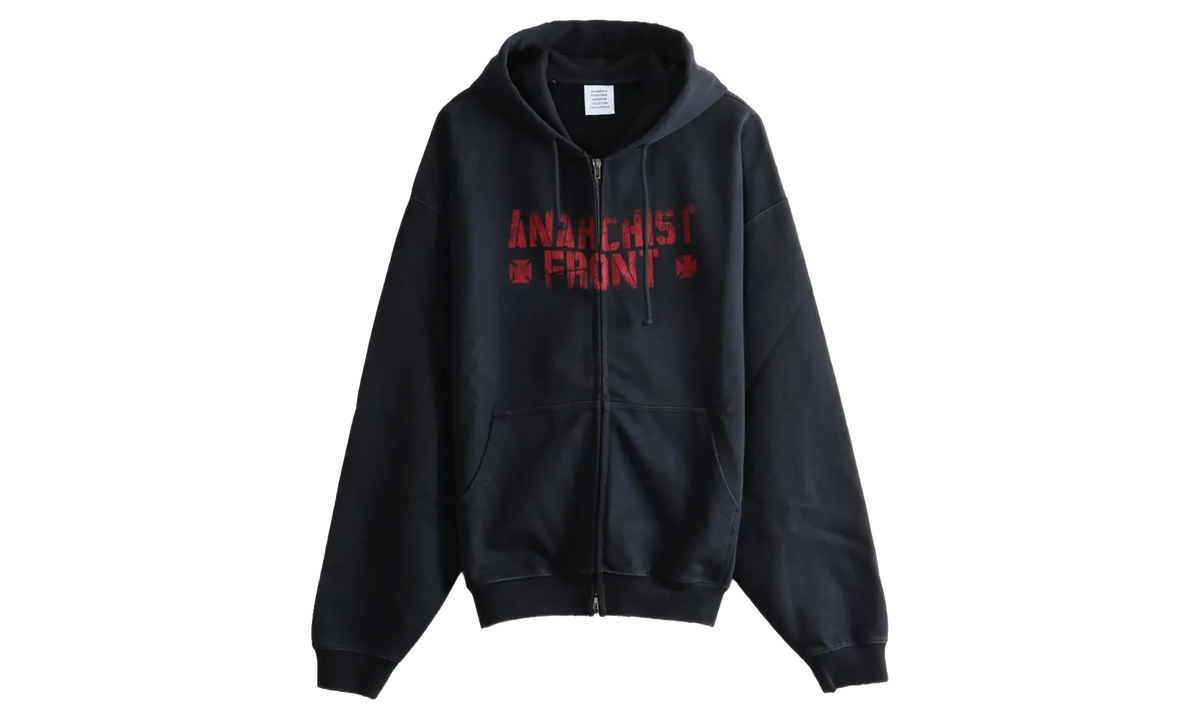 Anarchist Front Zip-Up Hoodie "Washed Black" MH27ZU210B