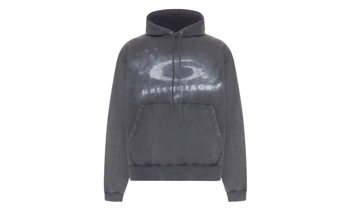 Oversized Drawstring Hoodie "Washed Black / White" 858143 TTVN6 9034